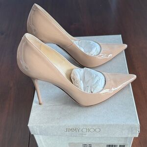 Jimmy Choo Beige Patent Leather Heels